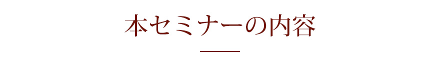 本セミナーの内容